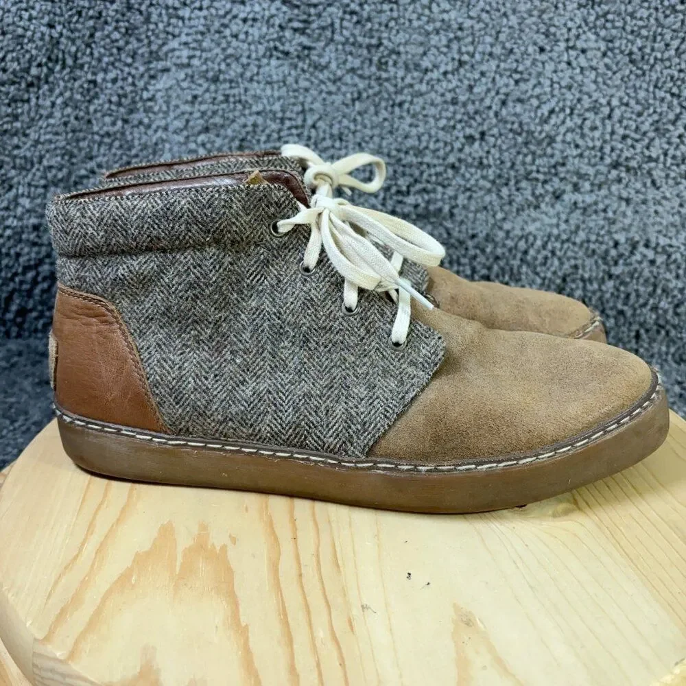 UGG Professor Chukka Sneakers Mens Size 11 Suede Leather Tweed Brown Ankle Boots
